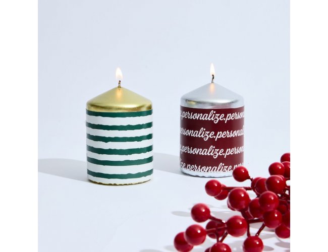 Vela Met�lica com R�tulo Personalizado