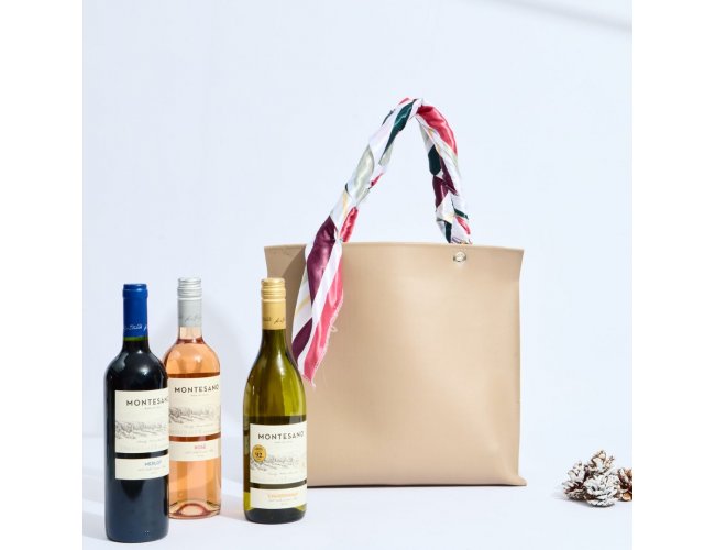 Porta Vinho em Bidins com Alça em Lenço