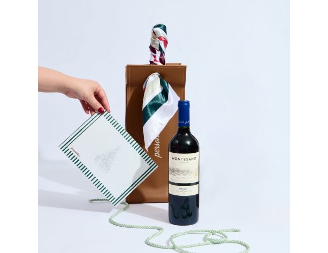 Porta-Vinho Bidins com Alça em Lenço Personalizado