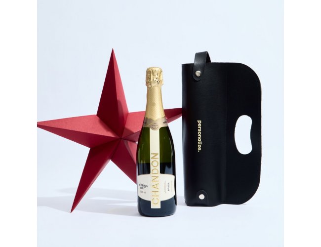 Porta-Vinho em Courino Personalizado com Chandon