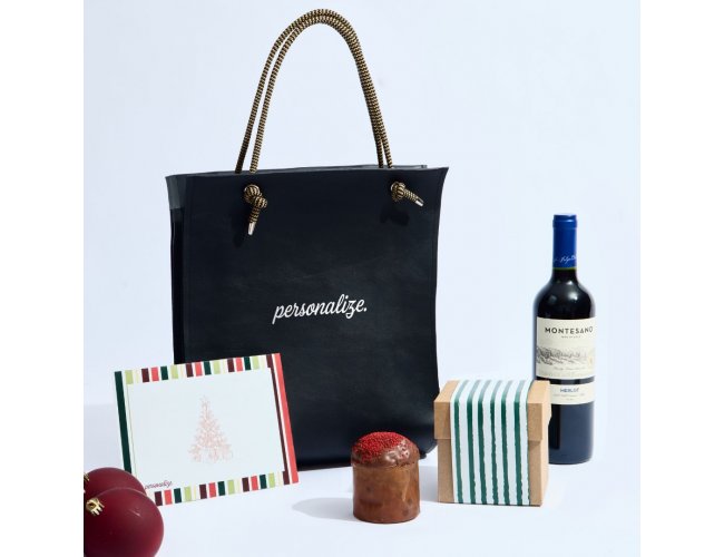 Porta-Vinho Em Bidins com Alça em Corda Personalizado